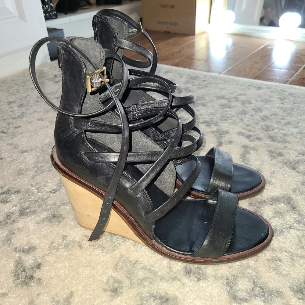 Aldo leather sandal wedges